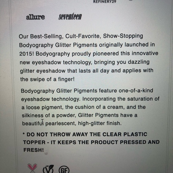 BODYOGRAPHY High Shine Glitter Shadow in COMET - Picture 12 of 12